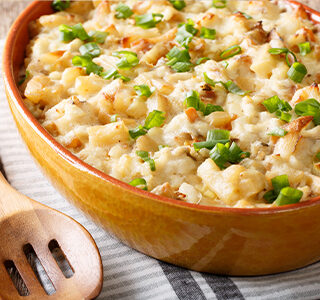 Bacalhau com queijo cremoso