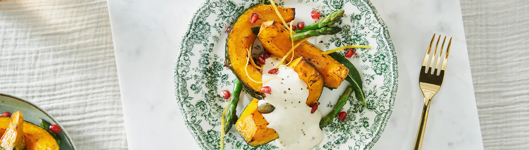 Pompoensalade met roomzachte smeerkaas