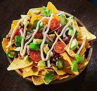 Loaded nachos met extra gerijpte kaas