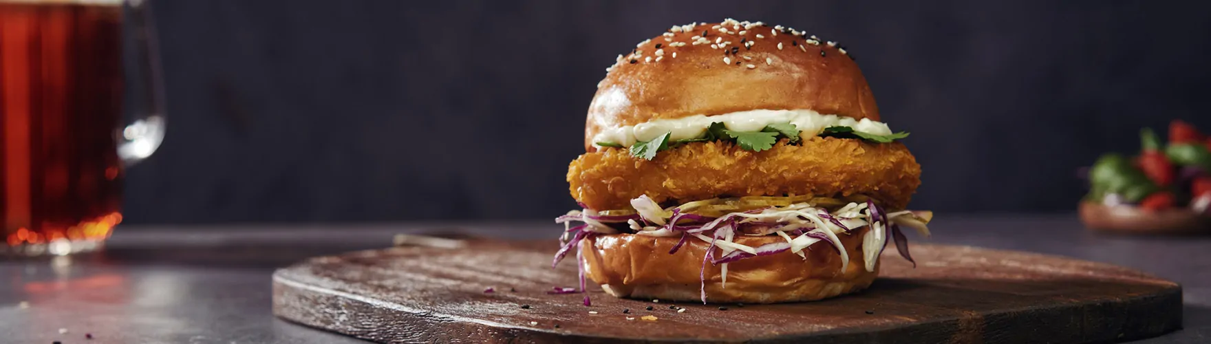 Katsu burger met extra gerijpte kaas