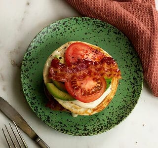 BLT Ontbijt pannenkoekjes met roomzachte smeerkaas